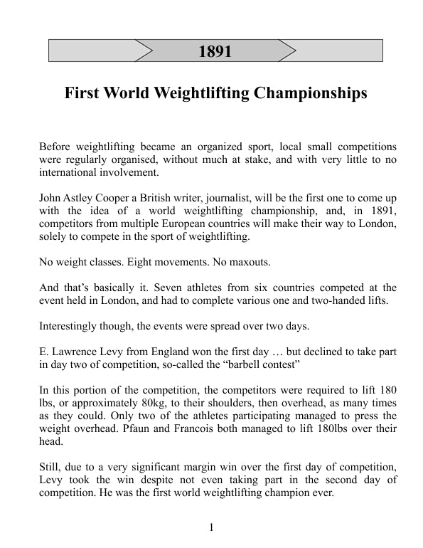 Weightlifting Milestones Extended (50% off)