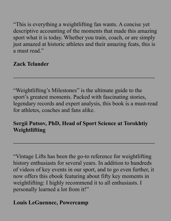 Weightlifting Milestones Extended (50% off)